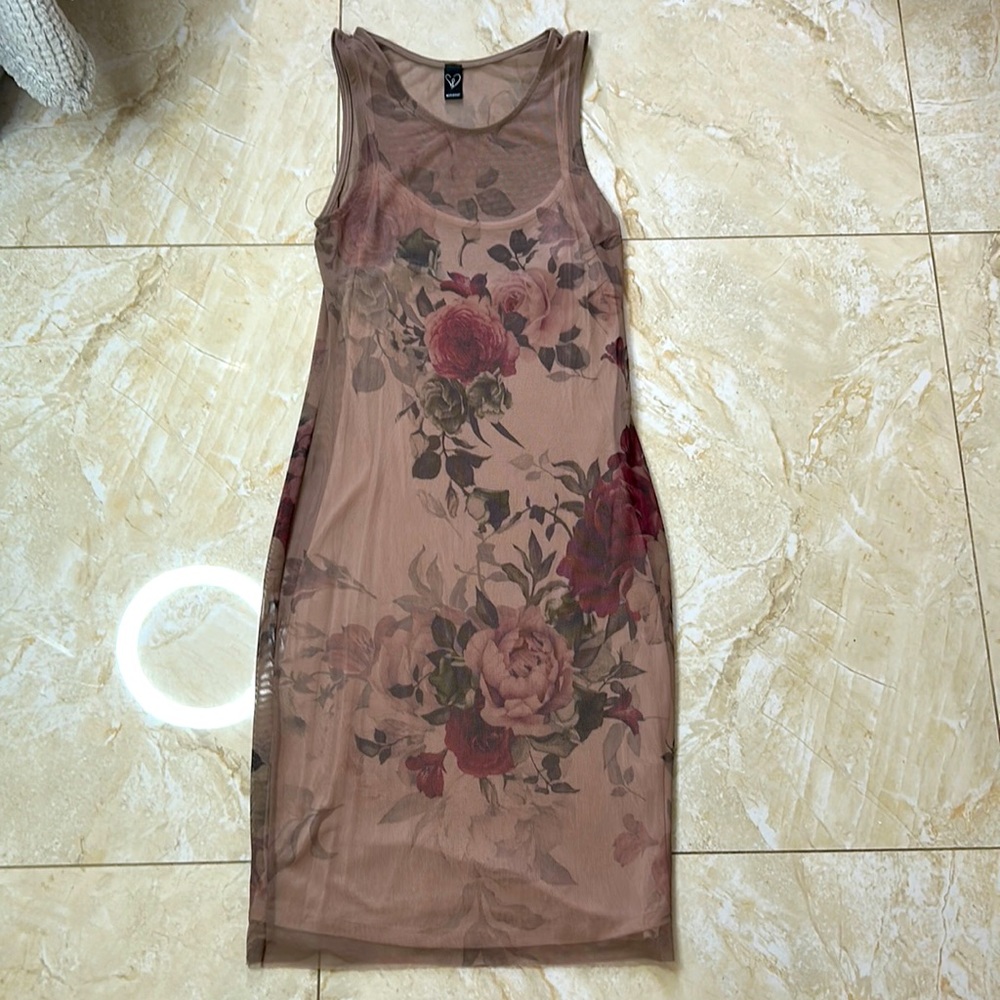 Windsor Floral Sheer Dress with Slip Dress Underneath